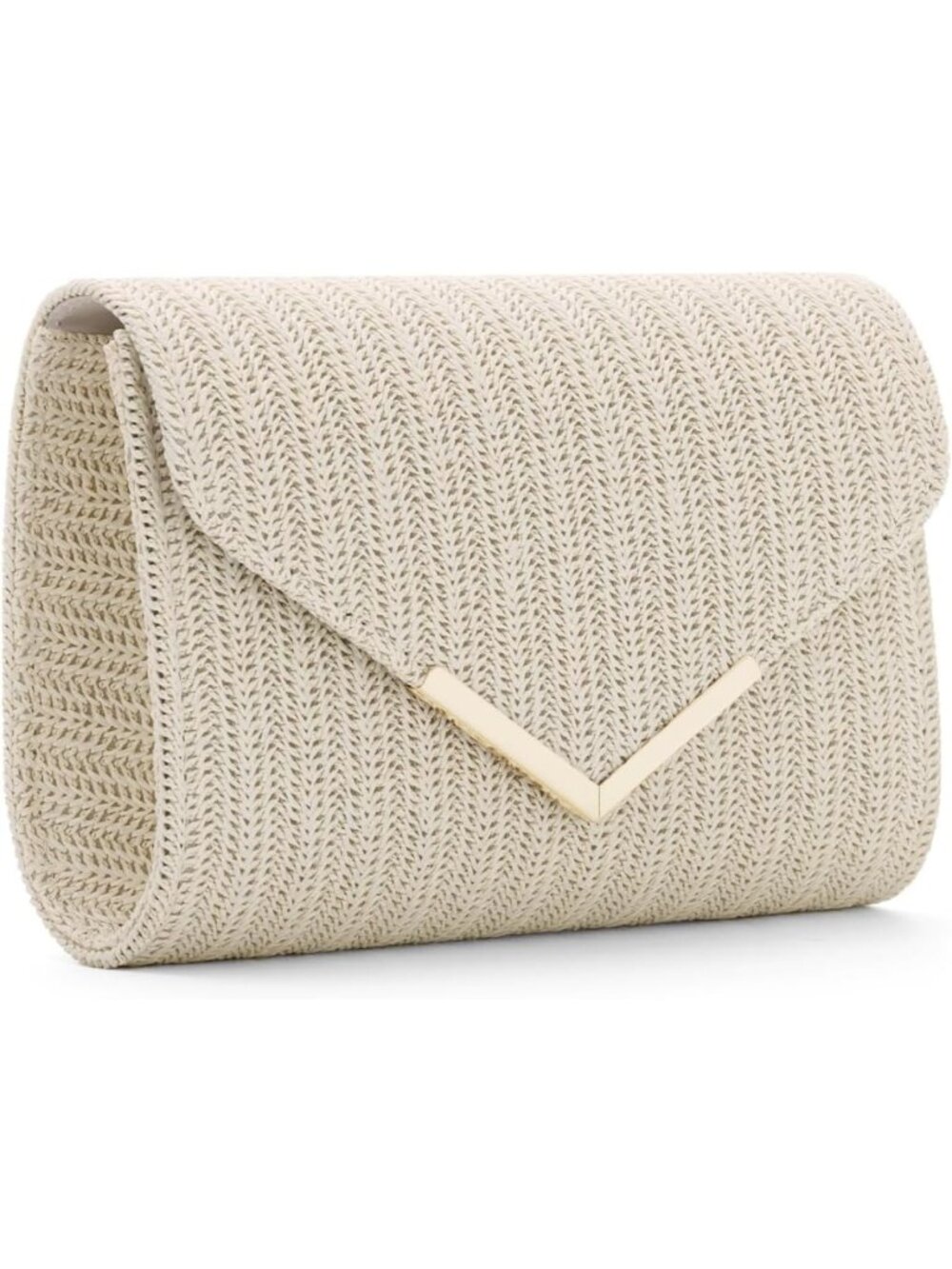 Woven Straw Clutch Purse - Raffia Rattan Summer Evening Bag for Beach & Travel